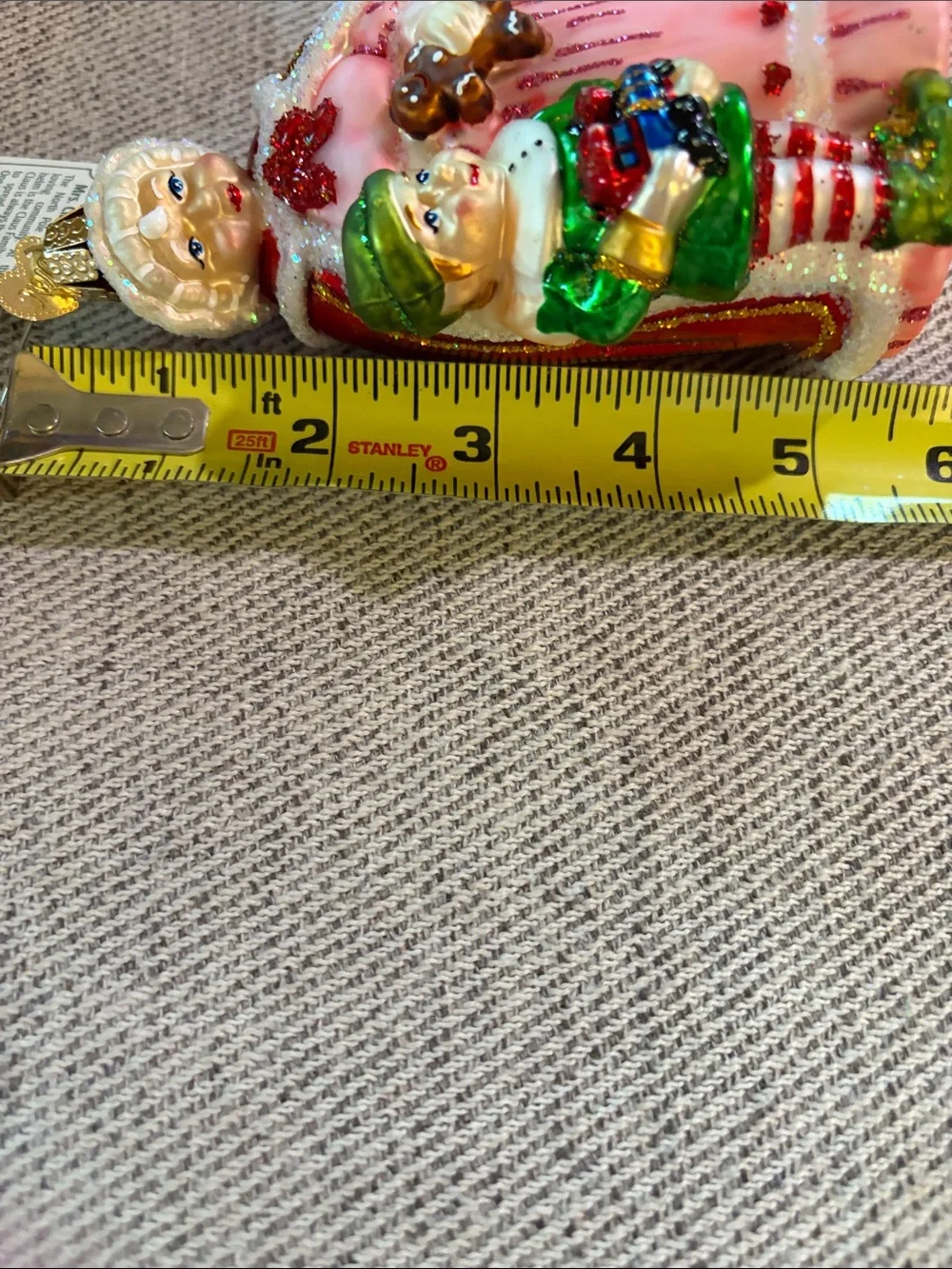 Old world Christmas retired ornament Pink Mrs. Claus with tags and box